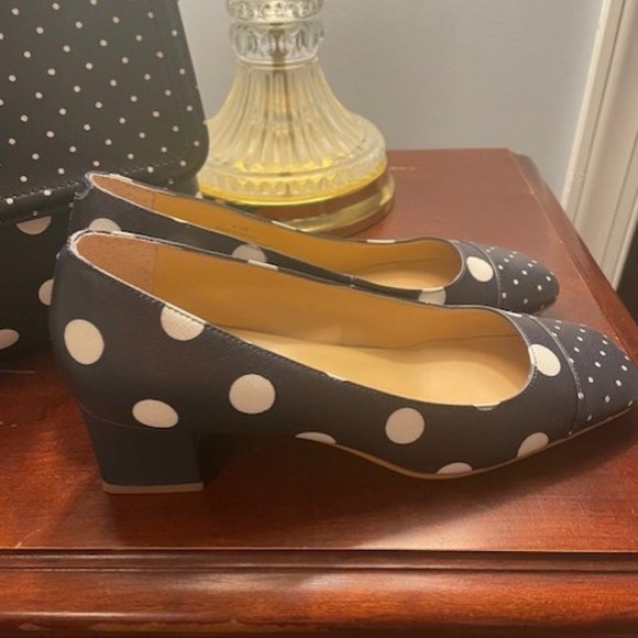 Talbots Polka Dot Shoes Size 6.5 and Matching Purse - Picture 2 of 3